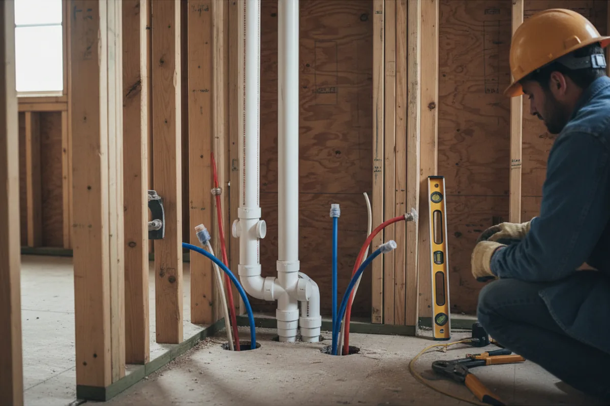 Drain and supply rough-in during Garbage Disposal Repair in Berwick